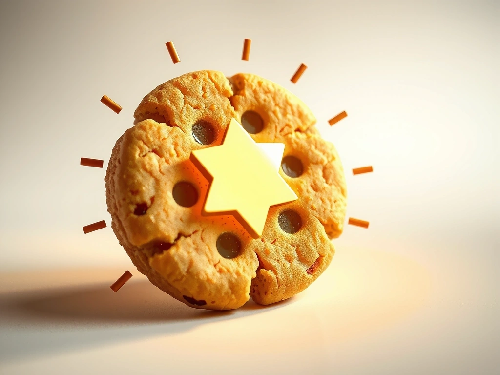 Illustrazione di un biscotto digitale che rappresenta un cookie di internet