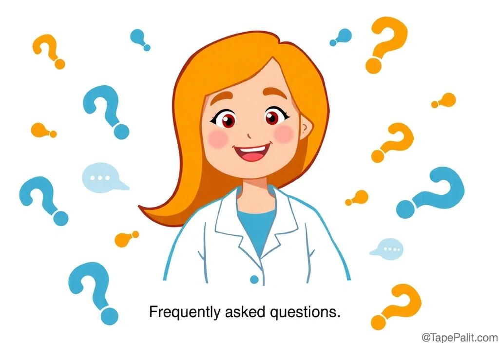 Illustrazione di una persona che pensa a delle domande frequenti, con icone di punti interrogativi e bolle di testo.