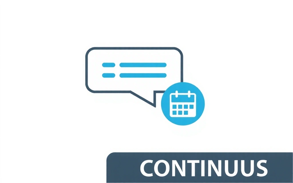 Icona di supporto continuo con una chat e un calendario